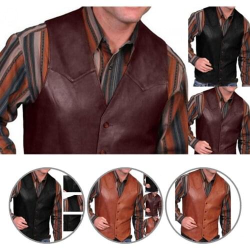 Symmetrical Terrific Medieval Vintage Vest Western Men Vest All Match for Daily Wear