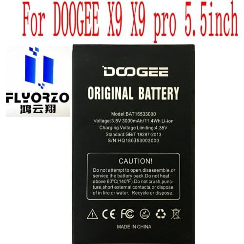 High Quality 3000mAh BAT16533000 Battery For DOOGEE X9 X9 pro 5.5inch Mobile Phone