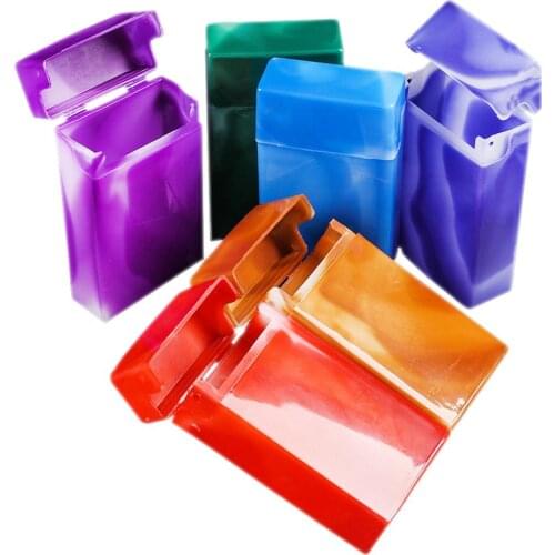 1pcs Cigarette Case Portable Plastic Cigarette Case Storage Box Container Holder Random Color Smoking Accessories