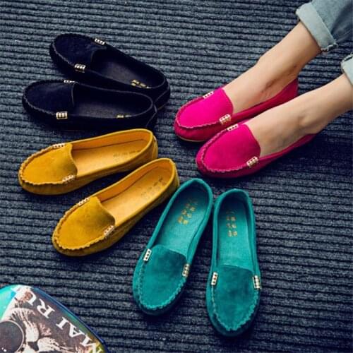 2021 New Women Casual Flat Shoes Spring Autumn Flat Loafer Women Shoes Slips Soft Round Toe Denim Flats Jeans Shoes Plus Size