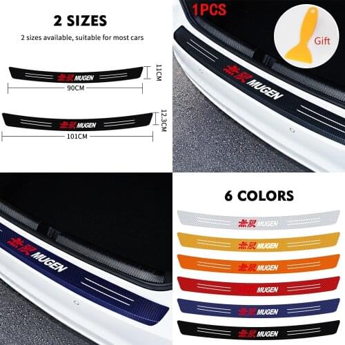 1PCS 3D Carbon Fiber Waterproof Protection Film Car Trunk Guard Plate Car Sticker For Honda Mugen INSPIRE Type R accessories