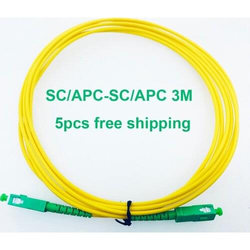 5PCS SM SX 3m APC/SC-APC/SC 2.0mm or 3.0mm FTTH Standard Fiber Patch Cable SC-SC Fiber optic Patch Cord