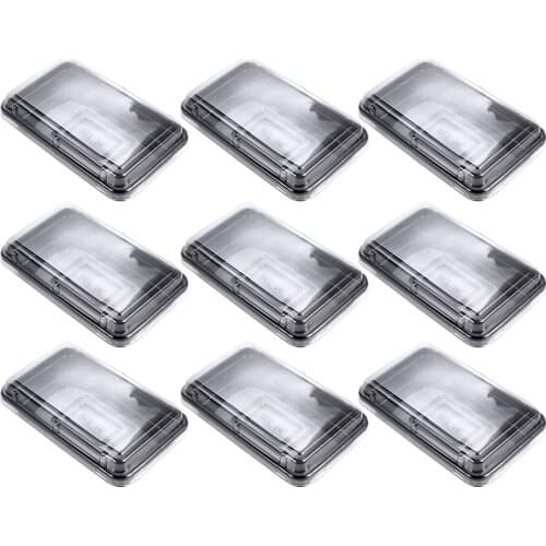 50pcs Rectangular Transparent Plastic Takeout Disposable Dessert Packing Box Dessert Tray For Homemade Patisserie Cake Box