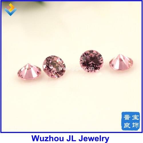 500pieces/lot)Best Sale 5mm Free shipping 5A Pink Color Round Shape cubic zircon Loose stone Round CZ