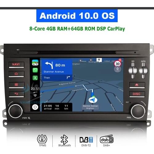 7" Android 10 DVD GPS Navigation For Porsche Cayenne MK1 03-10 CarPlay Autoradio