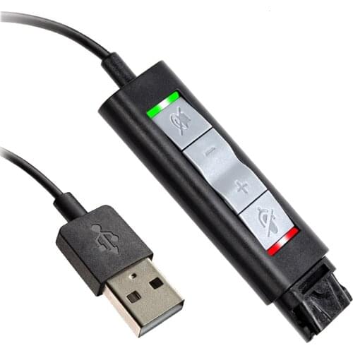VoiceJoy QD to USB Adapter Heaset Quick Disconnect Cable P/N 201852-01 for Plantronics headsets