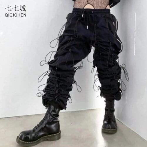 Hip Hop Cargo Pants Men Street Harajuku Overalls Streetwear Sweatpants Joggers Harem Pant Male Casual Multi-pocket Bib Trousers