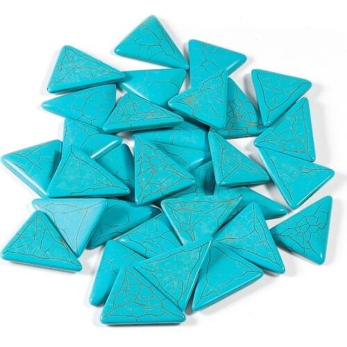 24mm 10 pieces Fashion Natural Triangle Stone Beads for Turquoises Semicircle Half Round for DIY Necklace Jewelry Finding