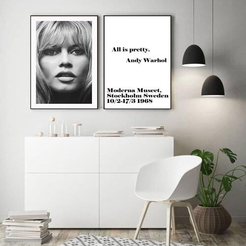 Black White Poster Canvas Vintage French Movie Female Star Museet Quote Painting Art Print Wall Picture Living Rooms Home Decor