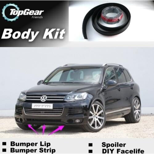 Bumper Lip Deflector Lips For Volkswagen VW Touareg 7P5 MK2 2011~2018 Front Spoiler Skirt For TopGear Tuning / Body Kit / Strip