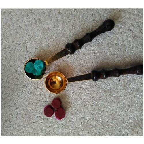 Dia 1.9cm ,length 9.5cn,1 PCS High Quality Wax Spoon Wax Stamp Sealing Wax Spoon Vintage Wood Handle Sealing Wax Spoon