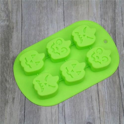 Halloween Pumpkin Faces Cookie Mold X 6 Cake Cupcake Decorate Icing Chocolate Ice Silica Gel Mould