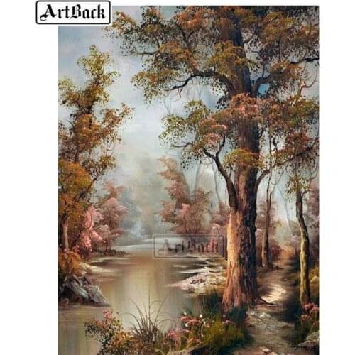 Full square / round drill diamond painting tree pattern autumn landscape 5d diy diamond embroidery diamond mosaic decoration kit