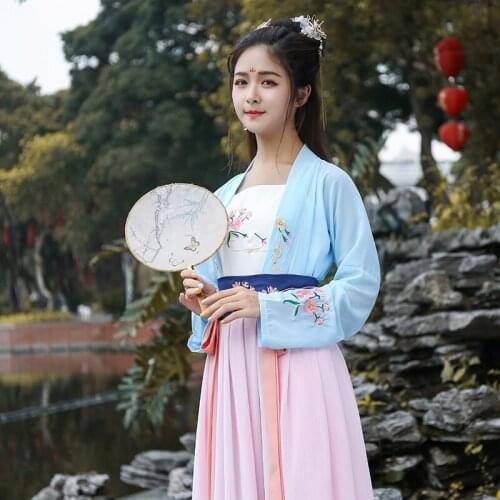 Chinese Traditional Han Dynasty Dance Costume for Stage Women Oriental Hanfu Outfit Fairy Cosplay Dress New Year Festival Outfit
