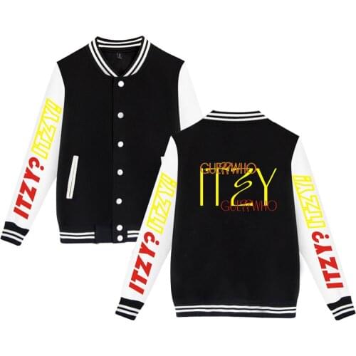 ITZY Outwear Long Sleeves Baseball Jacket Women Men Unisex Sports Shirt Hip Hop Casual Fashion Sportswear Hoodie Sweatershirt