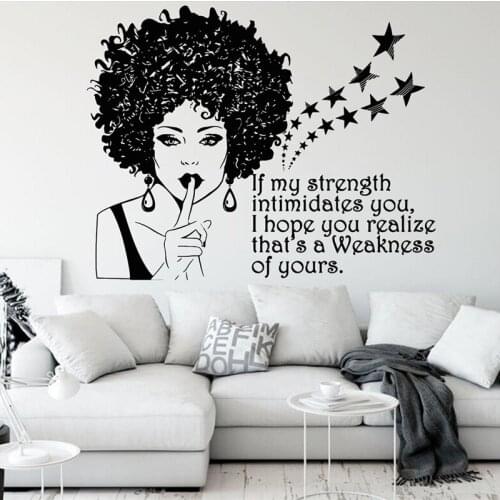 Motivational Slogan Black African Woman Smart Showgirl Beauty Salon Salon Girl Room Decoration Gift Vinyl Wall Sticker Mural 4