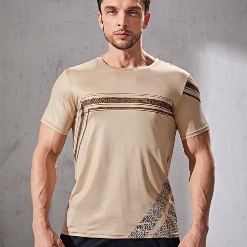 Men Running T Shirt,Jogging Fitness Workout Sport Gym Training Exercise Casual Quick Dry,Male Sportswear Short Sleeved Tshirts