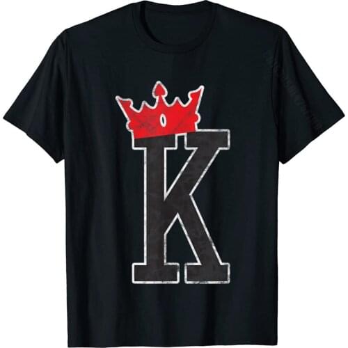 The King Vintage Distressed Look Playing Card Poker T-Shirt T Shirt Print Newest Men Tops Shirt Print Cotton