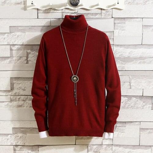 2021 Men Warm Turtleneck Sweater Autumn Winter Men Solid Color Casual Sweaters Male Slim Fit Knitted Pullovers M-3XL