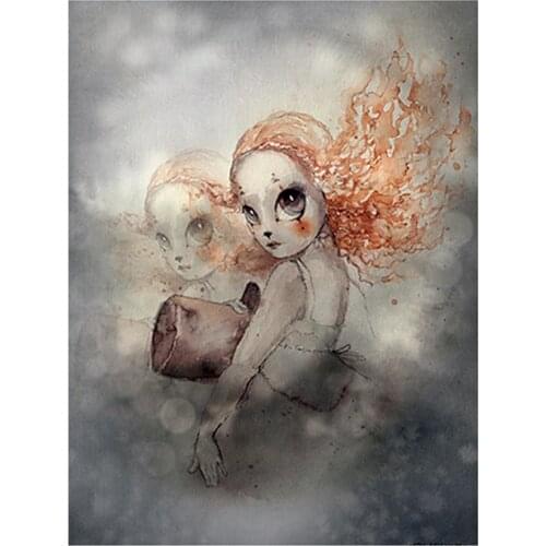 Rabbit Boy And Girls Cartoon Angel DIY Cross Stitch 11CT Embroidery Kits Craft Needlework Set Cotton Thread Printed Room