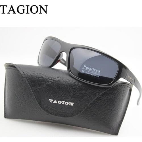 2018 TAGION Mens Sports Sunglasses Polarized UV400 Outdoor Eyewear Driving Lenses Black Glasses Without Box TG5104
