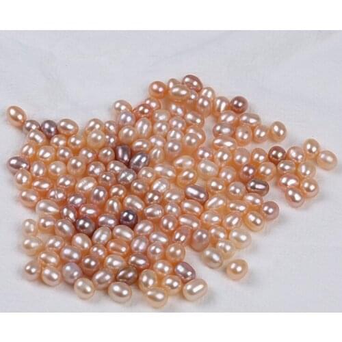 Wholesale 5-6mm Natural Freshwater Pink Loose Rice Shape Pearl Beads For Women Jewelry Making