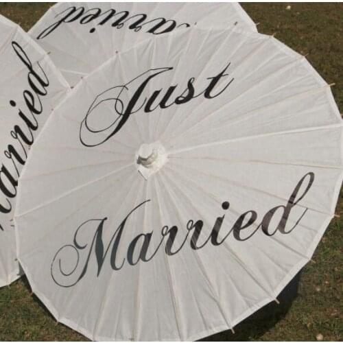 [ Fly Eagle ]"Just Married" Personalized Paper Craft Umbrella 10Pcs/Lot