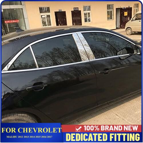Fit For Chevrolet Malibu 2012 to 2017 Car Side Door Window Pillar B+C Center Pillar Cover Trims Sticker Accessories