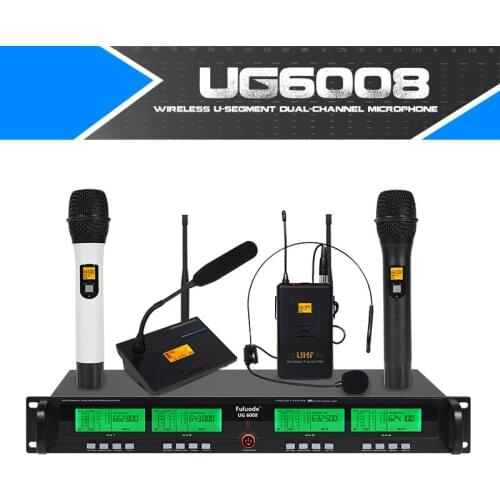 Professional Wireless Microphone high fidelity Handheld Lavalier Headset Microphone Four Channel True UHF 4 antenna receiving