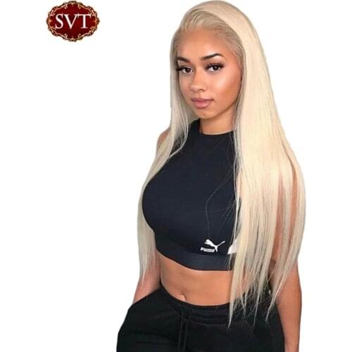 SVT Hair Brazilian Straight 613 Lace Front Wig 150% Density 13x4 Honey Blonde Lace Front Human Hair Wigs For Women
