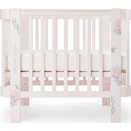 Pink Carrycot with wheels, longitudinal pendulum, rack-and-pinion design