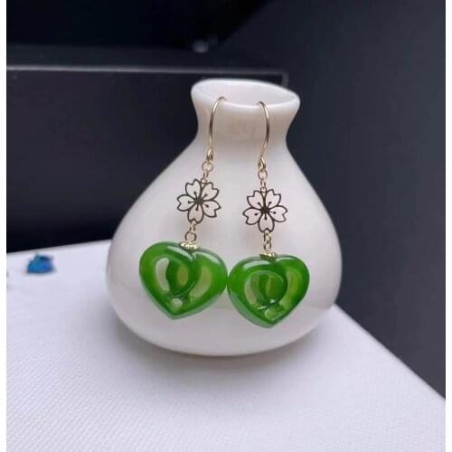 SHILOVEM 18k yellow gold Natural Jasper drop earring classic fine Jewelry women wedding women gift 11mm myme11.511.56661by