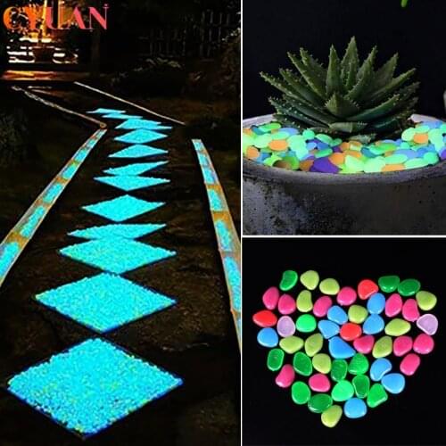 25/50pcs Luminous Stones Glow In Dark Decorative Pebbles Yard Glow Stones Ornaments Fish Tank Decor DIY Home Garden Decorations