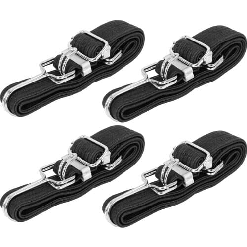 X Autohaux 0.5M 1M Length Black Motorcycle Adjustable Retractable Luggage Strap Elastic Rope Tie Down Strap With Hook