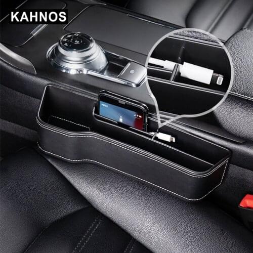 PU Leather Car Seat Gap Box Interior Seat Side Organizer Auto Seat Crevice Storage Munti-functional Pocket Box Auto Accessories