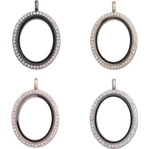 10pcs/lot New Alloy Oval Floating Charm Locket Magnetic Living Glass Memory Locket Pendants for Floating charms Locket