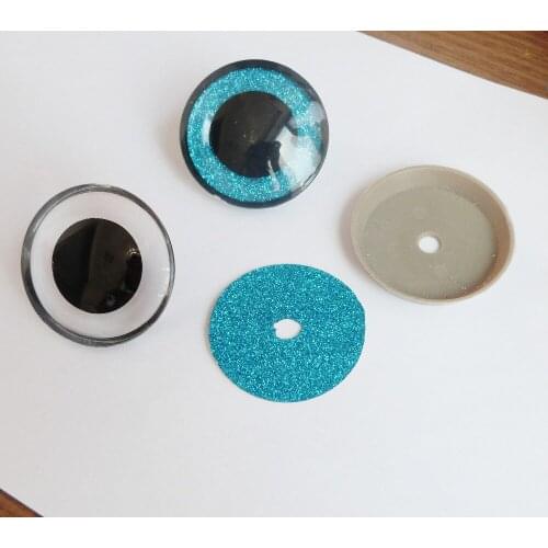 10pcs/lot big size 50mm clear plastic safety trapezoid shape toy eyes & washer & light blue Nonwovens for plush doll accessories