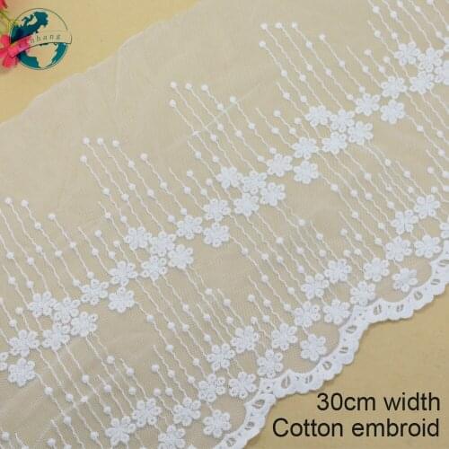 10yards 30cm lace polyester embroidery lace french lace ribbon fabric guipure diy trims warp knitting sewing Accessories3694