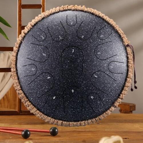 13 Inch 15 Tone Tongue Drum Percussion Steel Drums for Adult Decompression Yoga Meditation Mind Healing Gift Lotus Hand Pan Drum