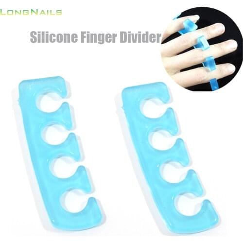 2pcs Nail Toe Separators Soft Silicone Reusable Foam Finger Toe Separators for UV Gel Acrylic Nails Tool Portable Toe Separators