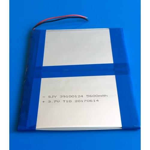 3.7V 5600mAh 39100124 Large capacity Combination lipo battery rechargeable ultra thin For MID Tablet PC 9" PAD Laptop