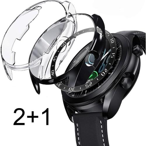 3 pcs for samsung galaxy watch 3 45mm 41mm case + bezel ring Protector Bumper Frame for galaxy watch 3 case + bezel loop cover