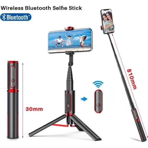 3 in 1 Wireless Bluetooth Selfie Stick Foldable Tripod Expandable Monopod with Remote Control for iPhone Android