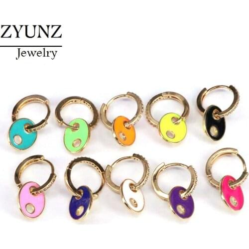 4 Pairs, Fashion Enamel Hanging Delicate Drop Earrings Party Jewelry Mask Shaped Earrings Candy Color Earrring for Women Gifts