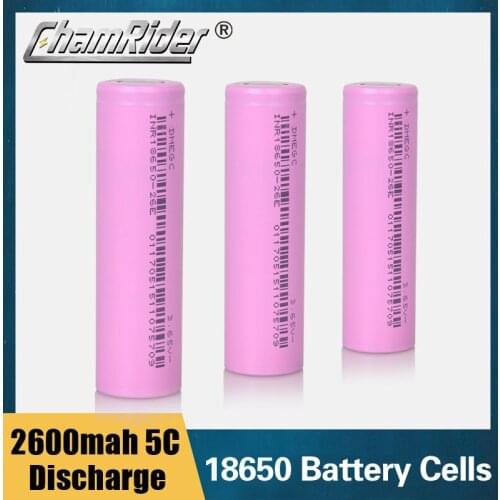 Ebike battery Cell Original 18650 rechargeable li-ion Lithium electric bike Battery Cell 3.7V 2600mAh 5C Discharge 100pcs/lot