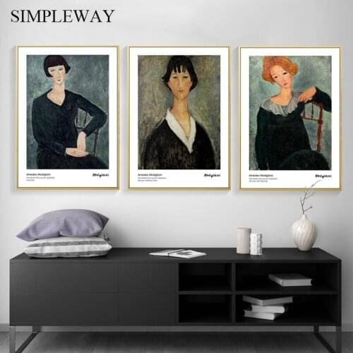 Amedeo Modigliani Art Figure Abstract Painting Vintage Canvas Poster Wall Art Print Decorative Picture Modern Home Decoration