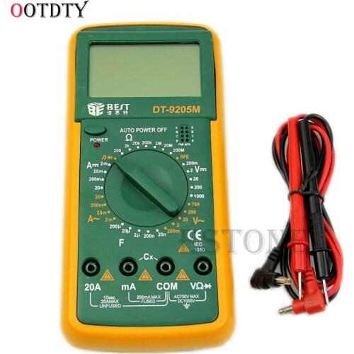 DT9205M LCD Digital Multimeter Voltmeter Ohmmeter Ammeter Capacitance Tester Hot