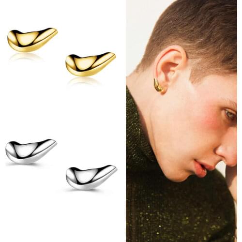 For Men Metal Wind Earrings Copper Material Gold Color Ins Popular Luxury Fashion Hook Jewelry Gift