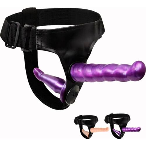 GaGu Purple Double Dildo Strapon Harness Strap On Dildo Sex Products dildo No vibrator Adult Sex toy For Women Lesbian Couples