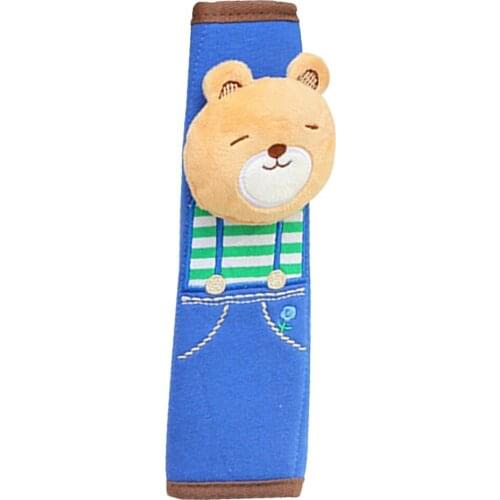 Cotton Flannel Soft Cartoon Cute Child Safety Belt Shoulder Car With Cute Animal Cartoon Safety Belt Sheathed Baby Pillow